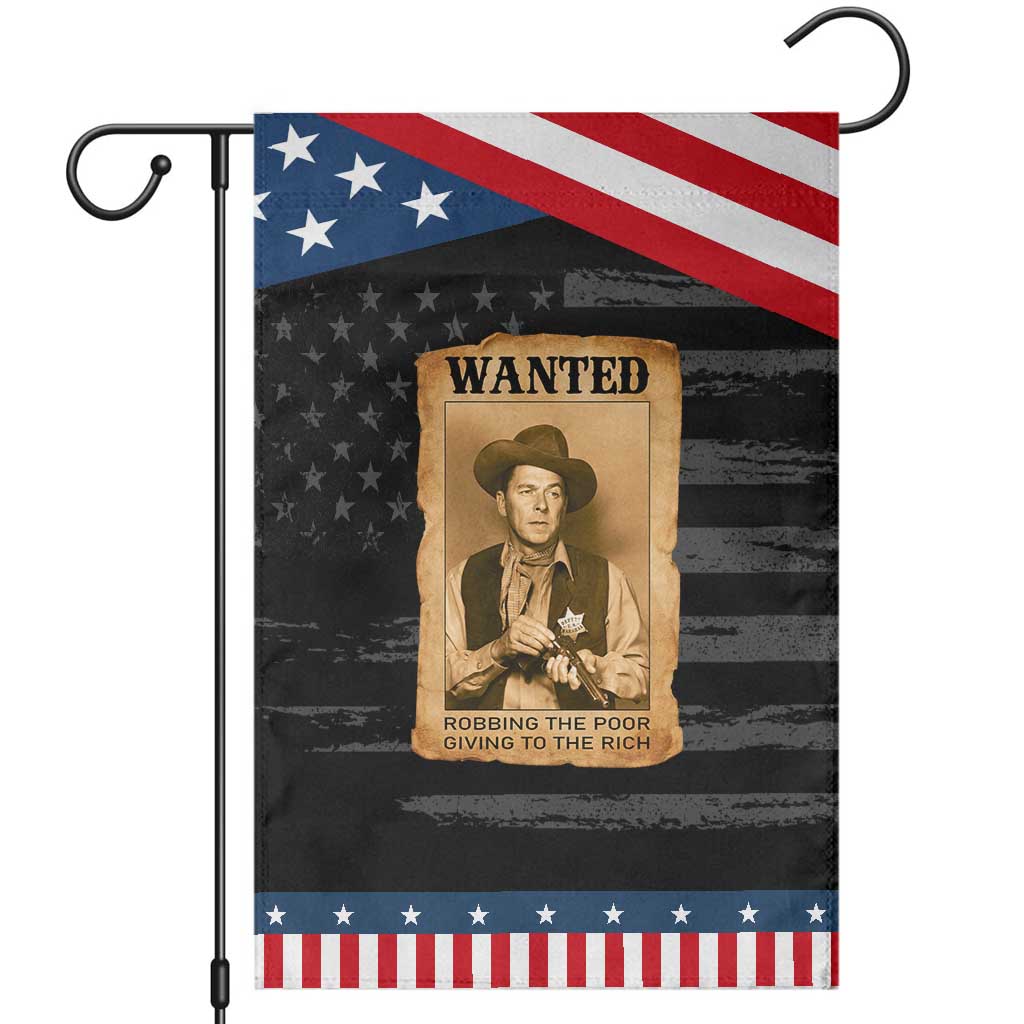 Ronald Reagan Cowboy Retro American President Garden Flag Robbing The Poor GIving To Te Rich
