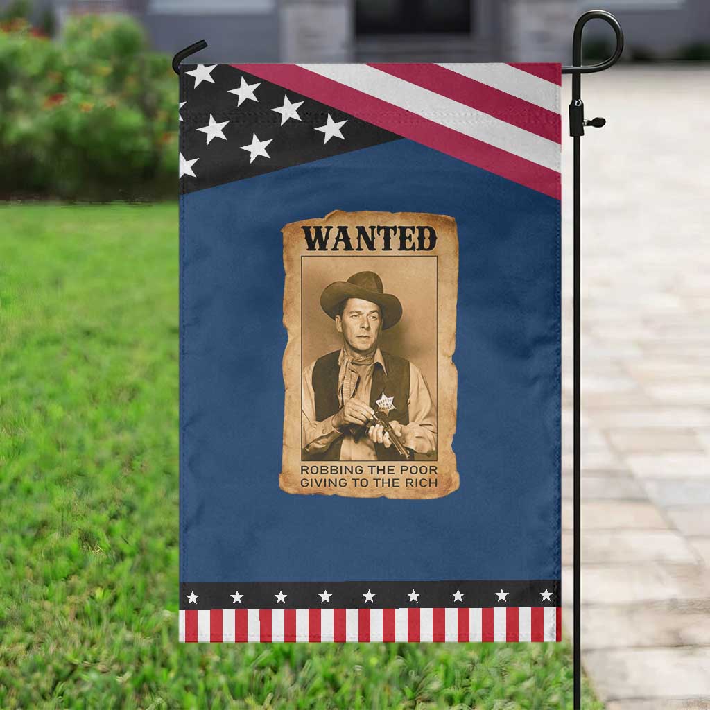 Ronald Reagan Cowboy Retro American President Garden Flag Robbing The Poor GIving To Te Rich