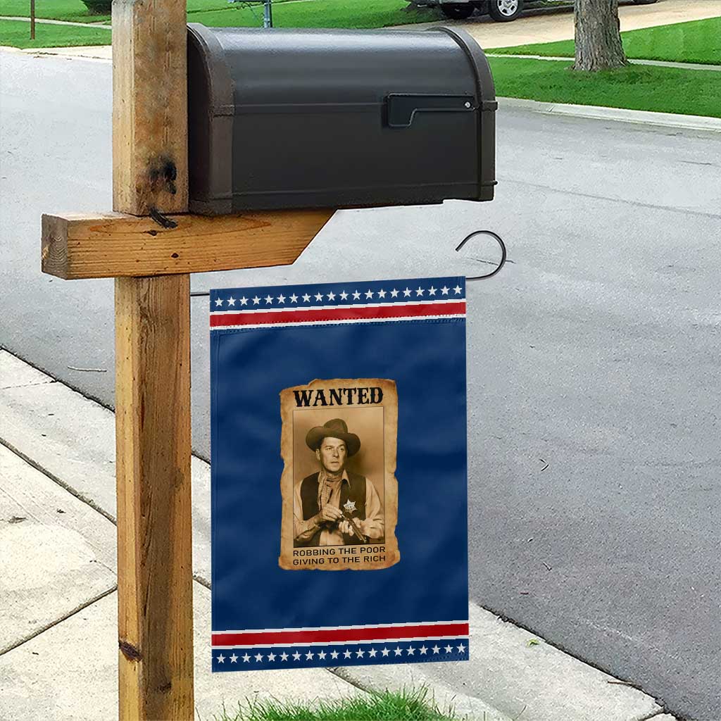 Ronald Reagan Cowboy Retro American President Garden Flag Robbing The Poor GIving To Te Rich