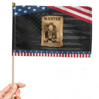 Ronald Reagan Cowboy Retro American President Patriotic Handheld Flag Robbing The Poor GIving To Te Rich