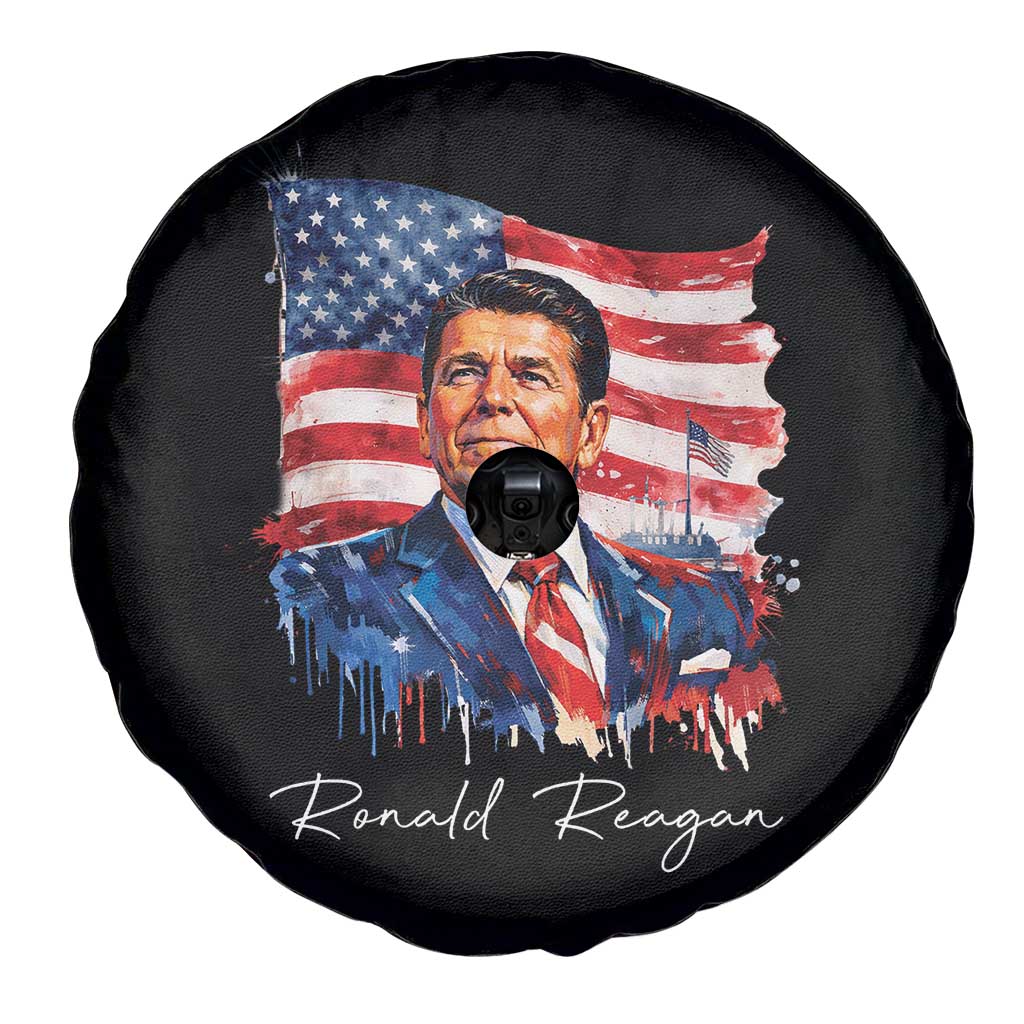 Ronald Regan Patriotic American Flag President Spare Tire Cover