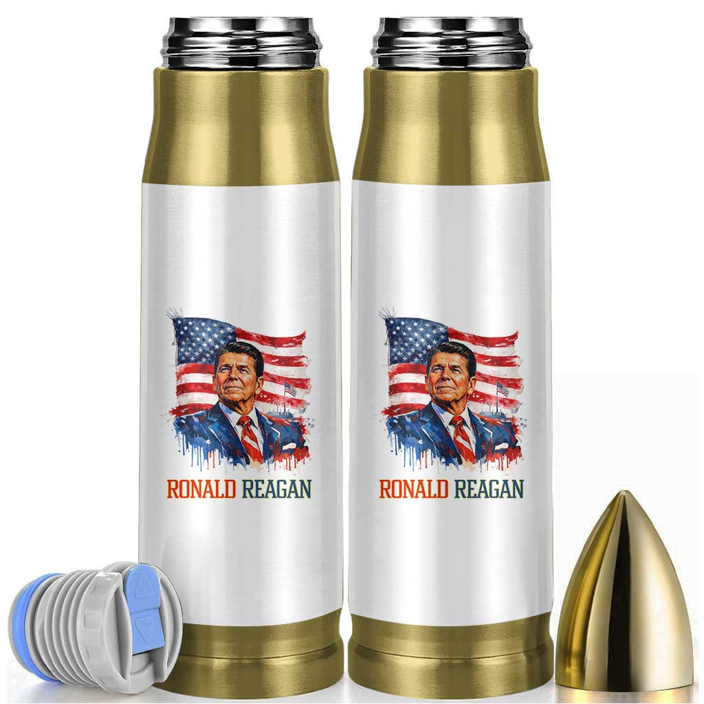 Ronald Regan Patriotic American Flag President Bullet Tumbler