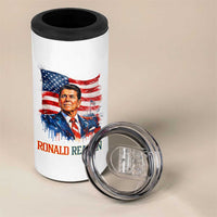 Ronald Regan Patriotic American Flag President 4 in 1 Can Cooler Tumbler