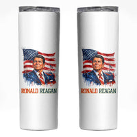 Ronald Regan Patriotic American Flag President Skinny Tumbler