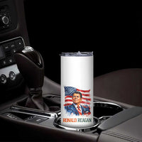 Ronald Regan Patriotic American Flag President Skinny Tumbler