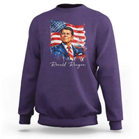 Ronald Regan Patriotic American Flag President Sweatshirt