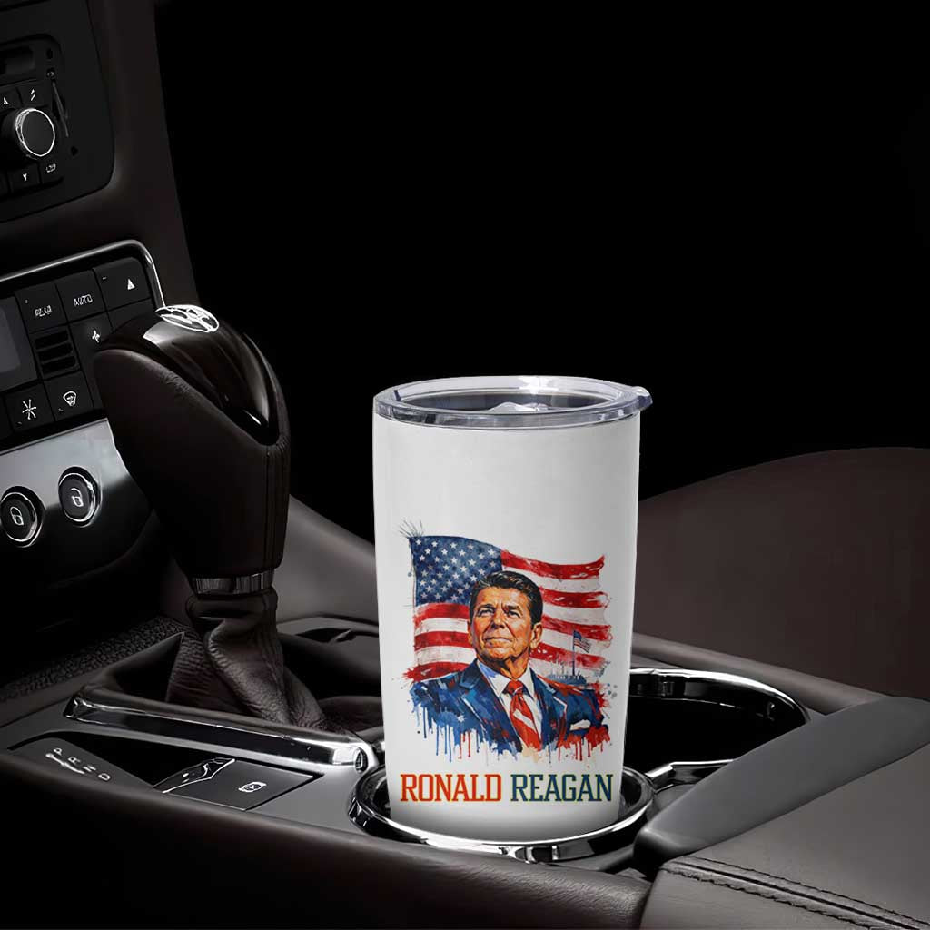 Ronald Regan Patriotic American Flag President Tumbler Cup