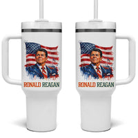 Ronald Regan Patriotic American Flag President Tumbler With Handle
