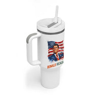 Ronald Regan Patriotic American Flag President Tumbler With Handle