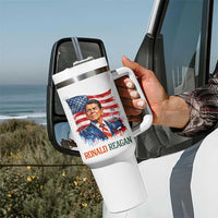 Ronald Regan Patriotic American Flag President Tumbler With Handle