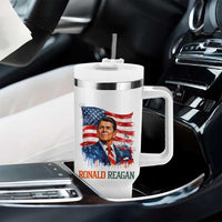 Ronald Regan Patriotic American Flag President Tumbler With Handle