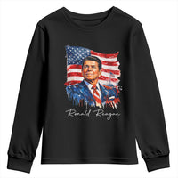 Ronald Regan Patriotic American Flag President Youth Sweatshirt