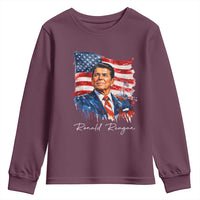 Ronald Regan Patriotic American Flag President Youth Sweatshirt