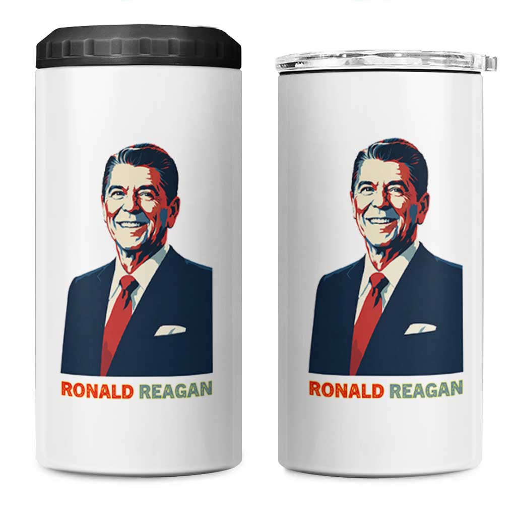 Ronald Regan 4 in 1 Can Cooler Tumbler American Flag US President