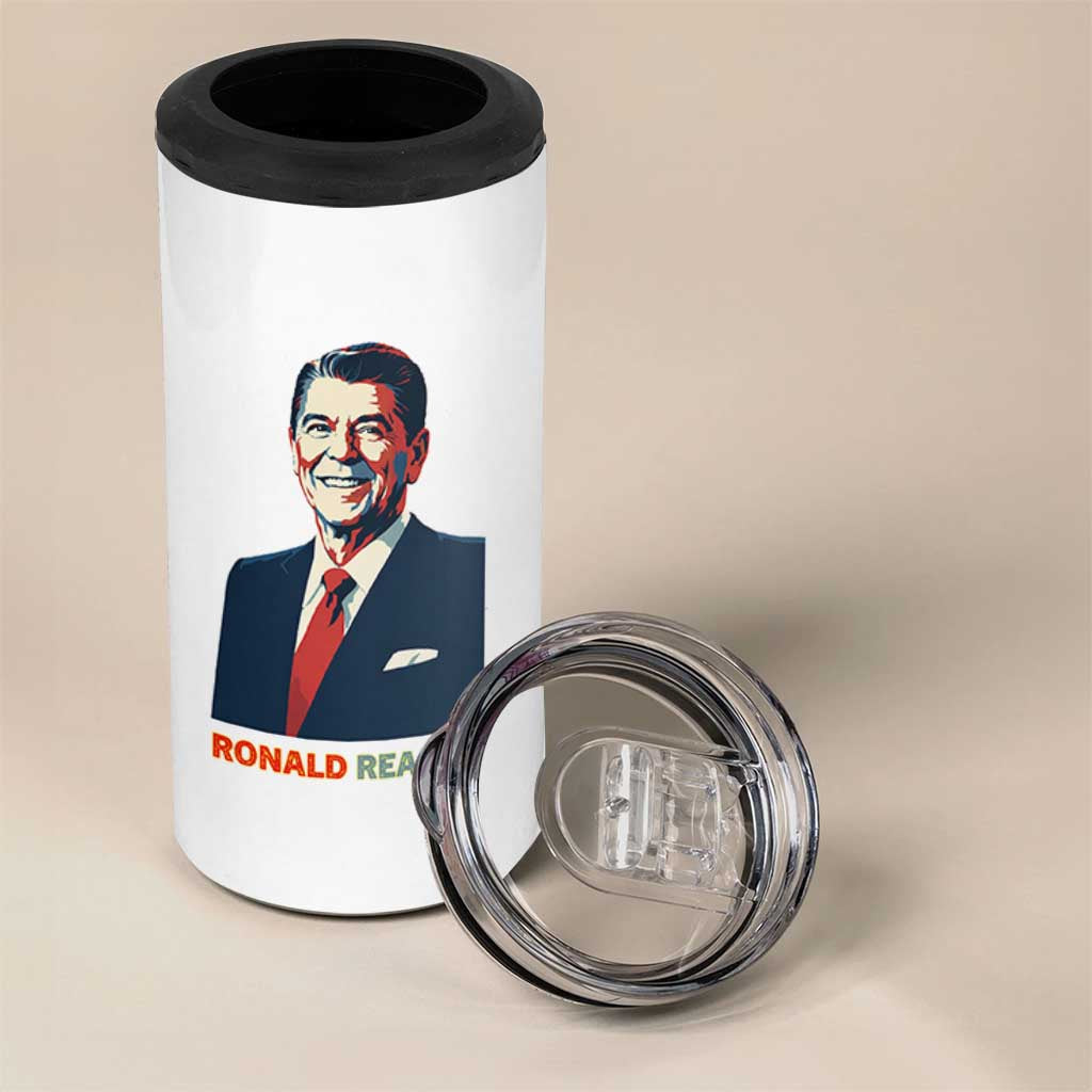 Ronald Regan 4 in 1 Can Cooler Tumbler American Flag US President