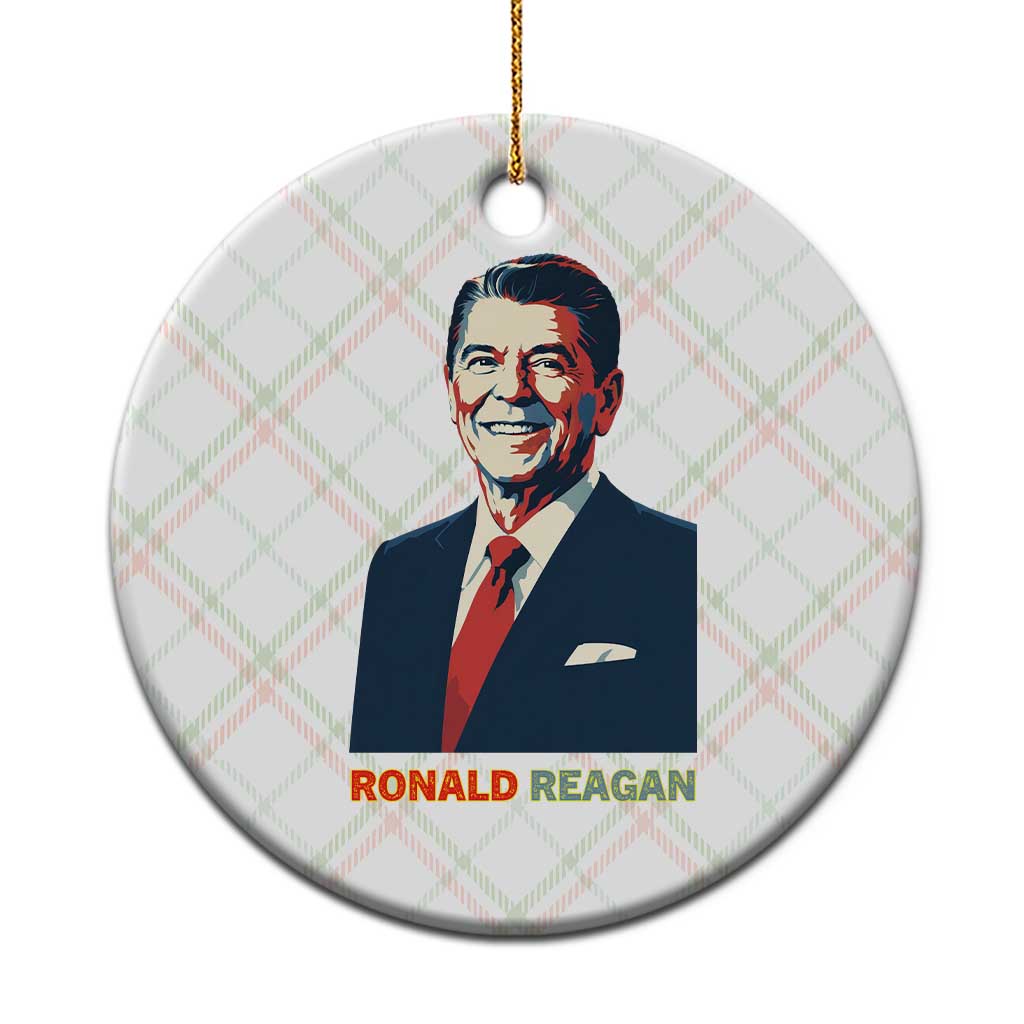 Ronald Regan Ceramic Ornament American Flag US President