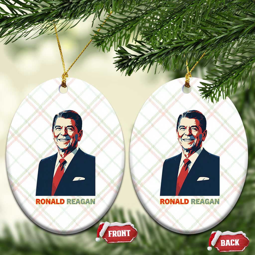 Ronald Regan Ceramic Ornament American Flag US President