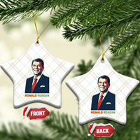 Ronald Regan Ceramic Ornament American Flag US President