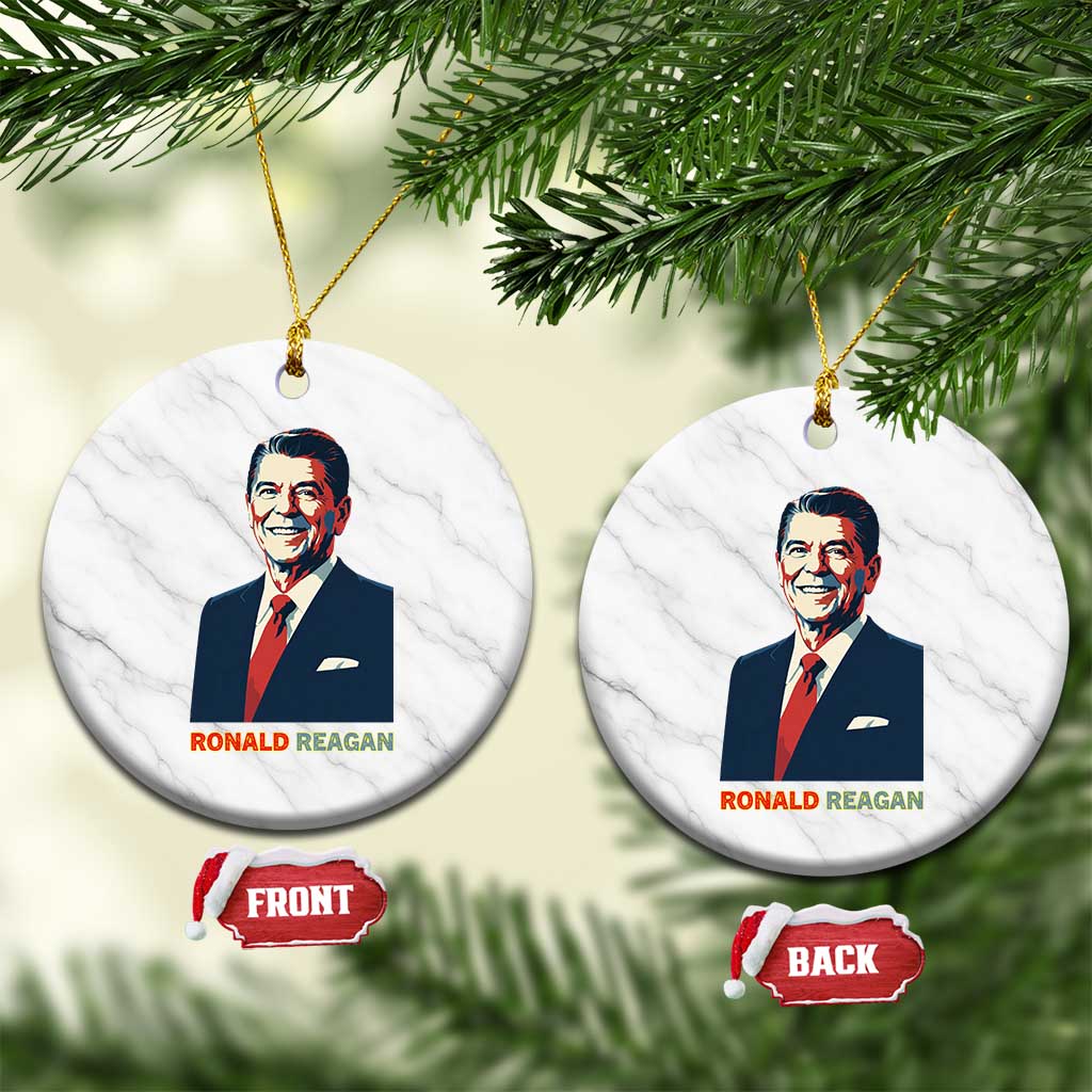 Ronald Regan Ceramic Ornament American Flag US President