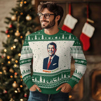 Ronald Regan Ugly Christmas Sweater American Flag US President