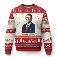 Ronald Regan Ugly Christmas Sweater American Flag US President