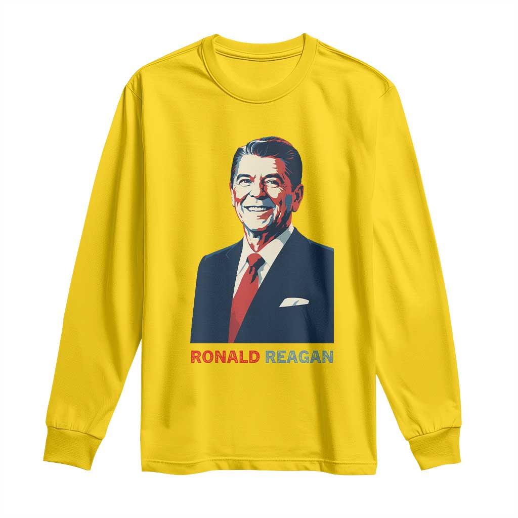 Ronald Regan Long Sleeve Shirt American Flag US President