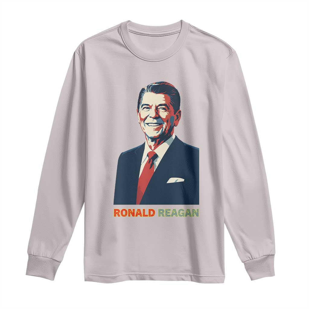 Ronald Regan Long Sleeve Shirt American Flag US President