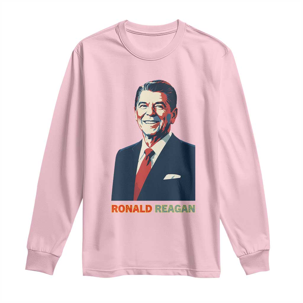 Ronald Regan Long Sleeve Shirt American Flag US President