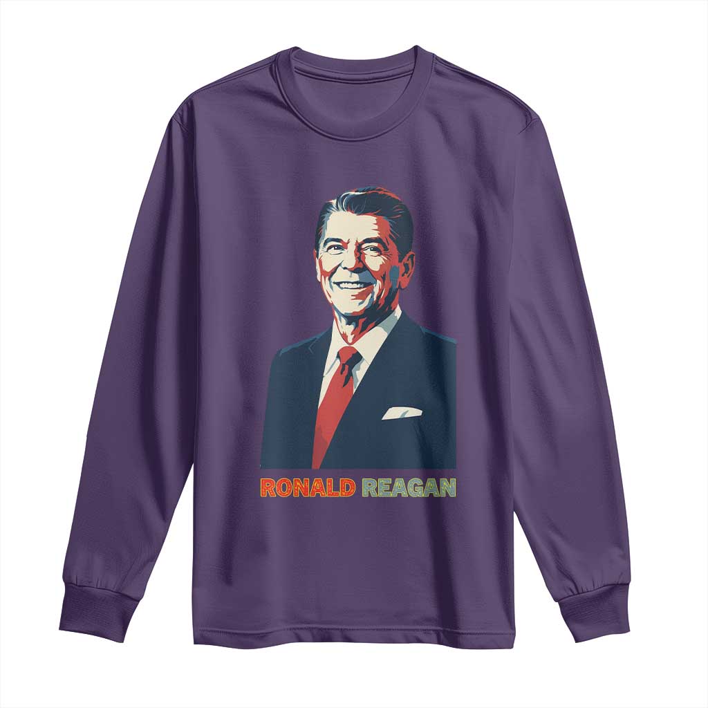 Ronald Regan Long Sleeve Shirt American Flag US President