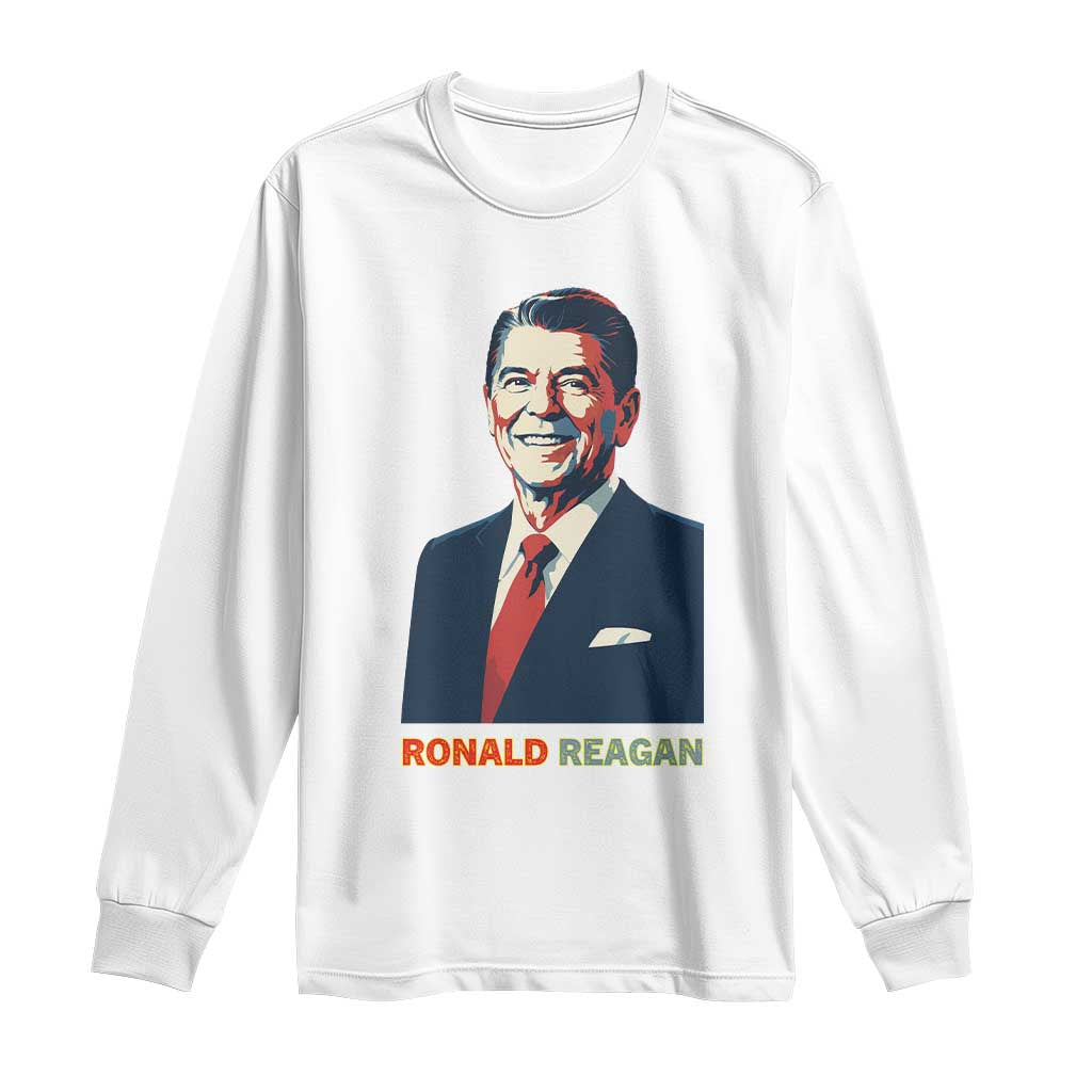 Ronald Regan Long Sleeve Shirt American Flag US President
