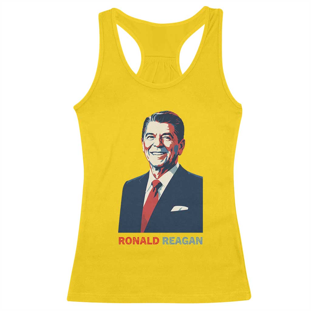 Ronald Regan Racerback Tank Top American Flag US President