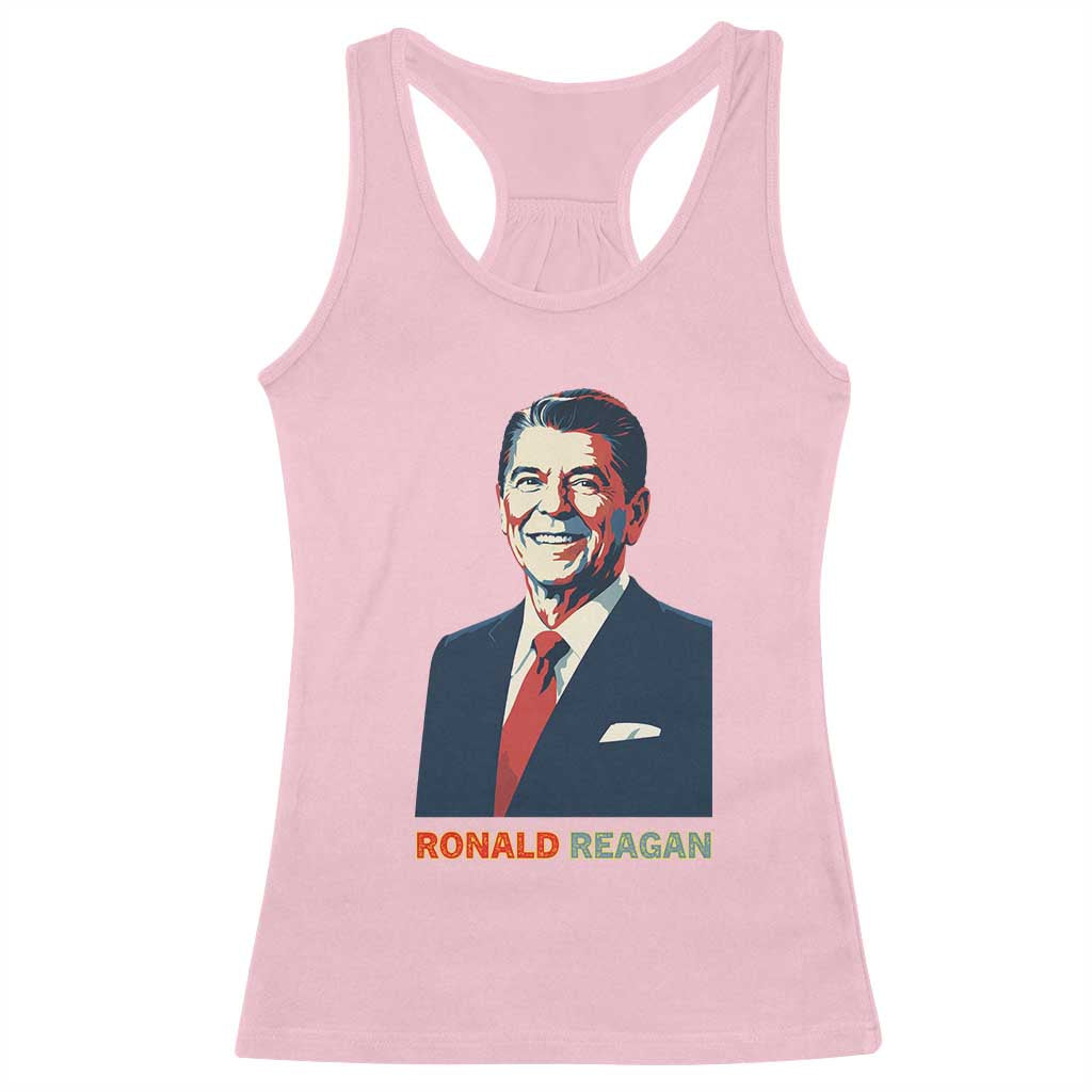 Ronald Regan Racerback Tank Top American Flag US President