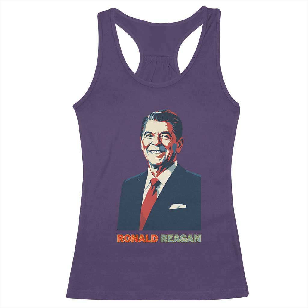 Ronald Regan Racerback Tank Top American Flag US President