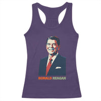 Ronald Regan Racerback Tank Top American Flag US President