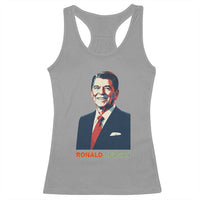 Ronald Regan Racerback Tank Top American Flag US President