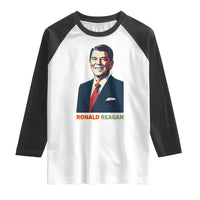 Ronald Regan Raglan Shirt American Flag US President