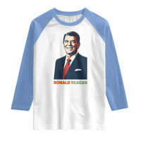 Ronald Regan Raglan Shirt American Flag US President