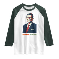 Ronald Regan Raglan Shirt American Flag US President