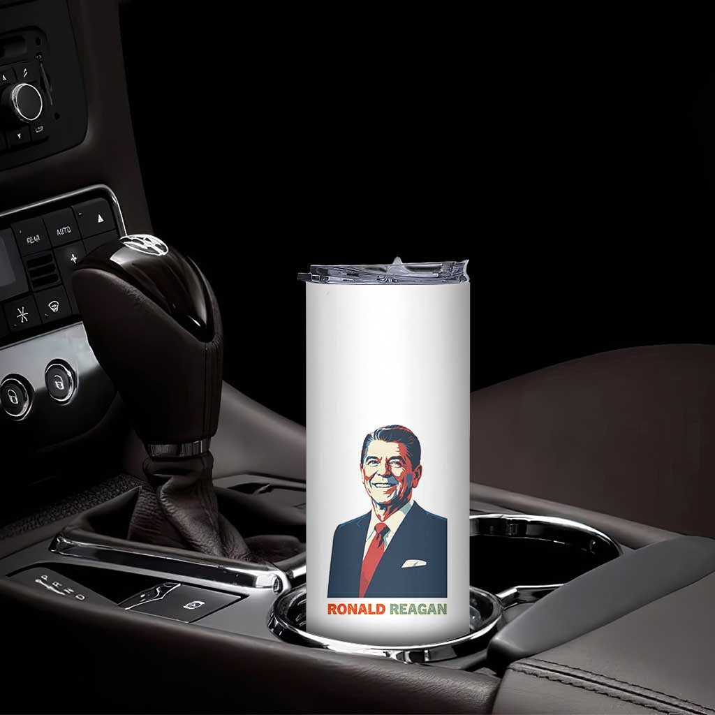 Ronald Regan Skinny Tumbler American Flag US President