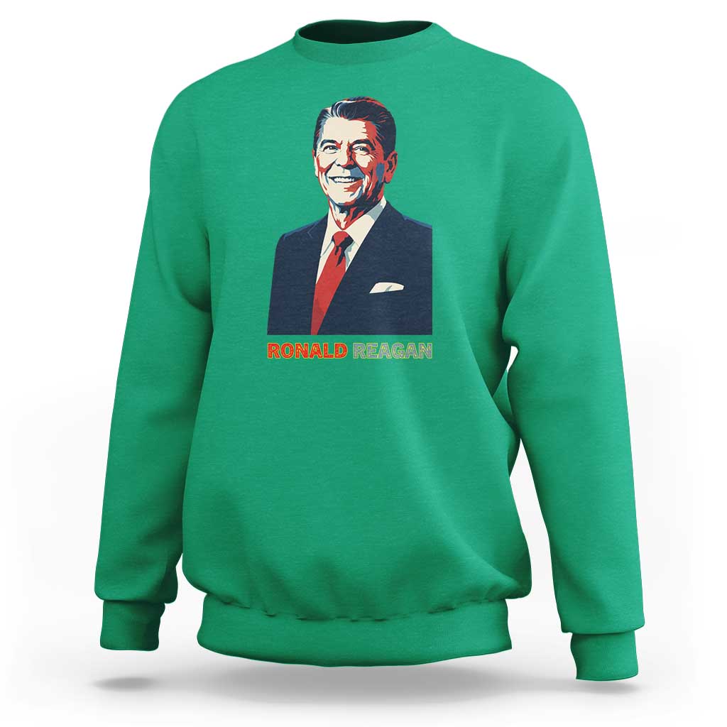 Ronald Regan Sweatshirt American Flag US President