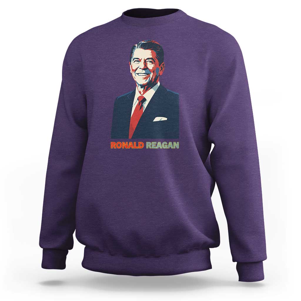 Ronald Regan Sweatshirt American Flag US President
