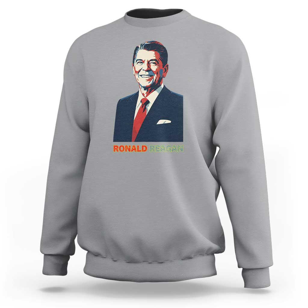 Ronald Regan Sweatshirt American Flag US President