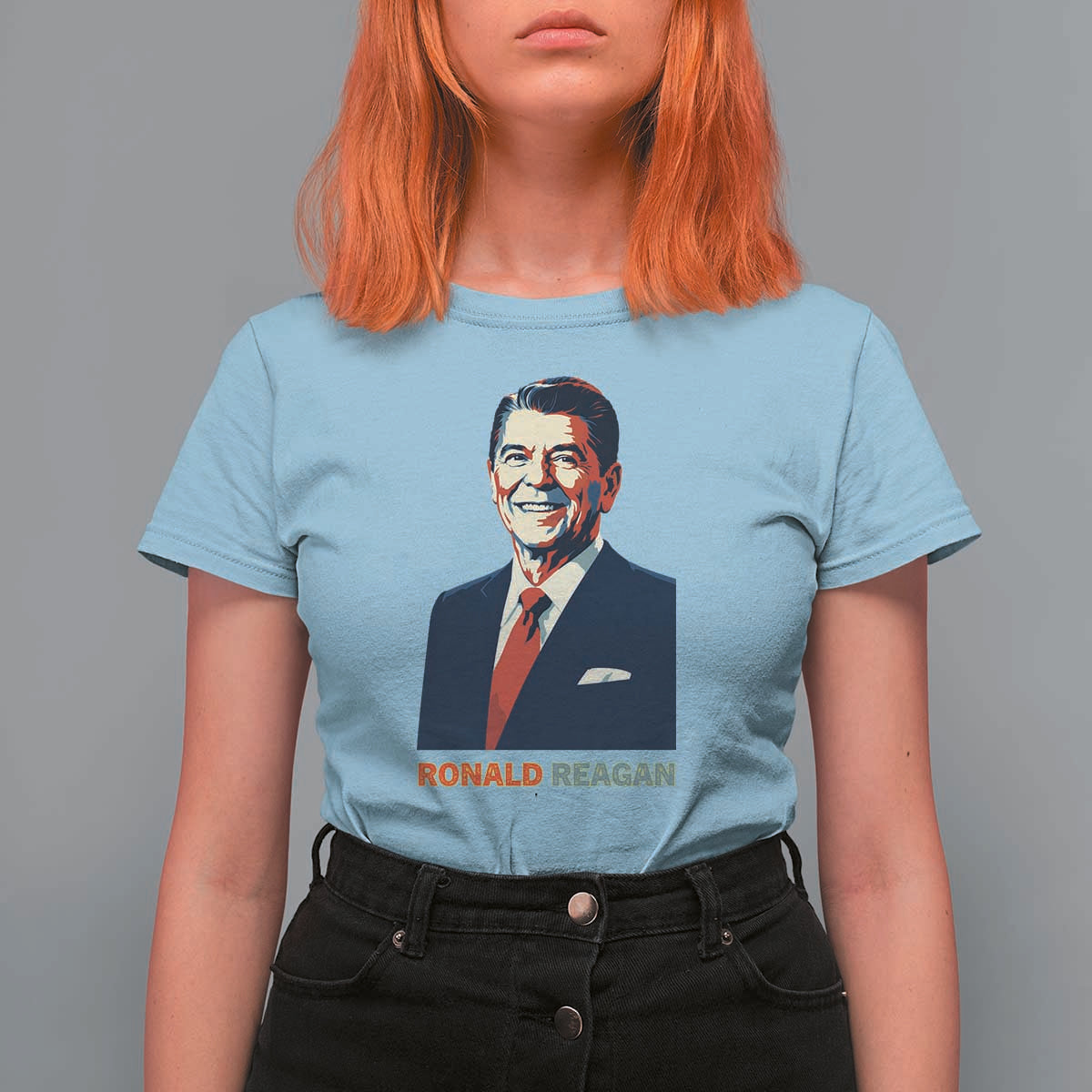 Ronald Regan T Shirt For Women American Flag US President