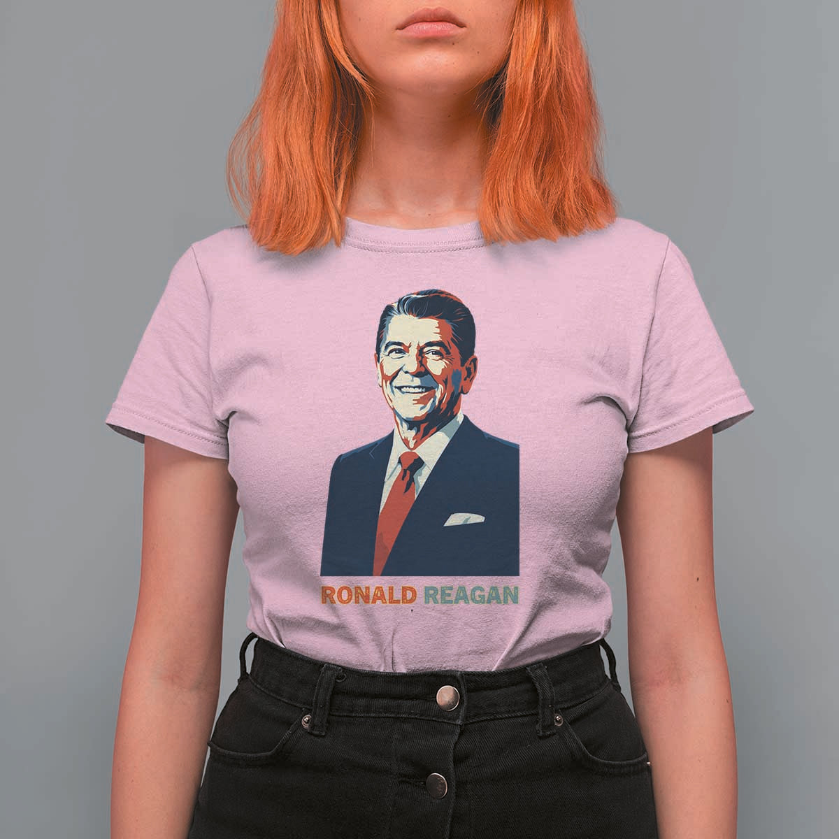 Ronald Regan T Shirt For Women American Flag US President