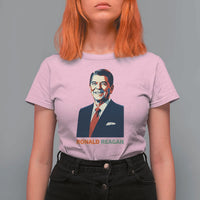 Ronald Regan T Shirt For Women American Flag US President
