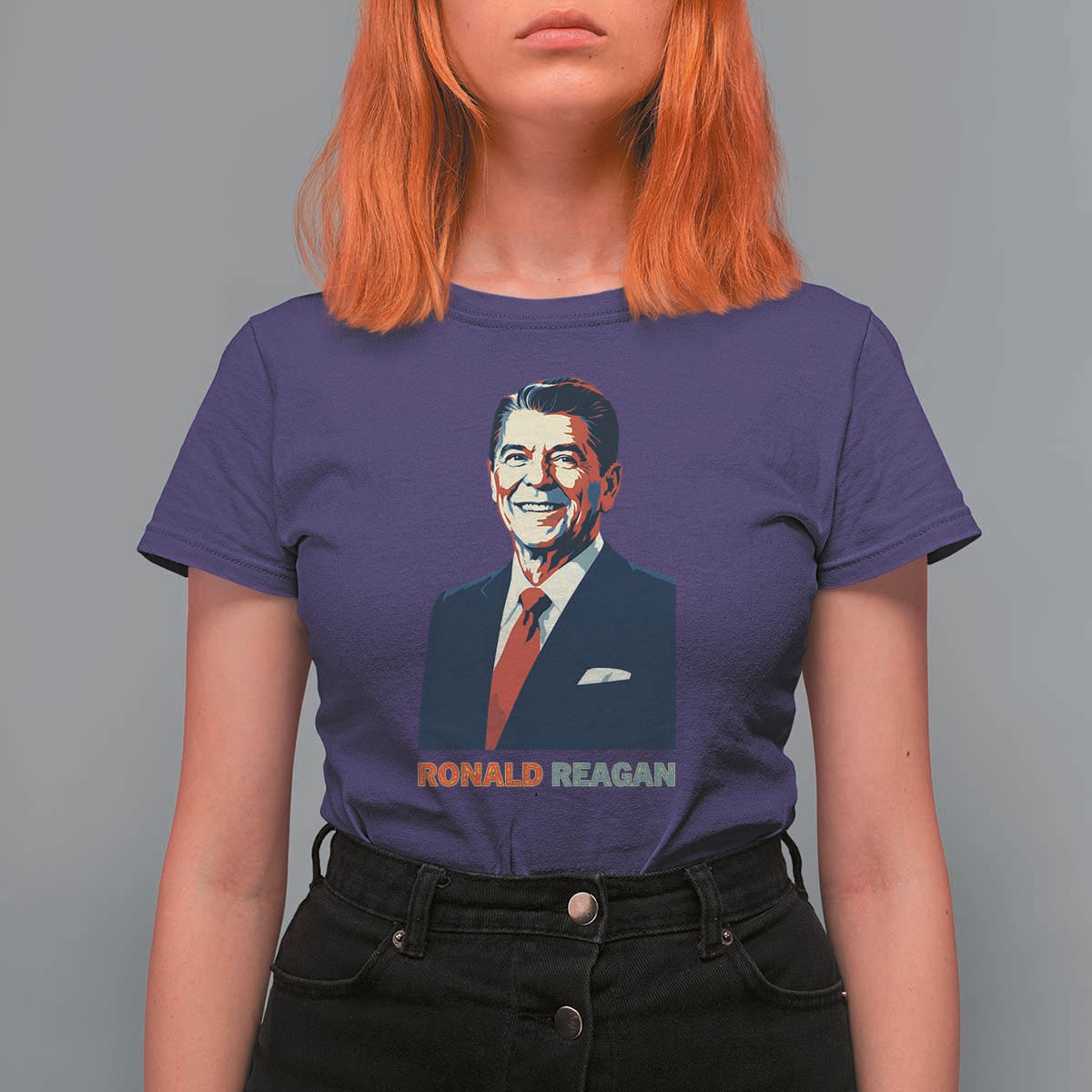 Ronald Regan T Shirt For Women American Flag US President