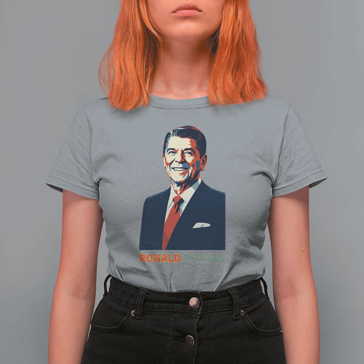 Ronald Regan T Shirt For Women American Flag US President