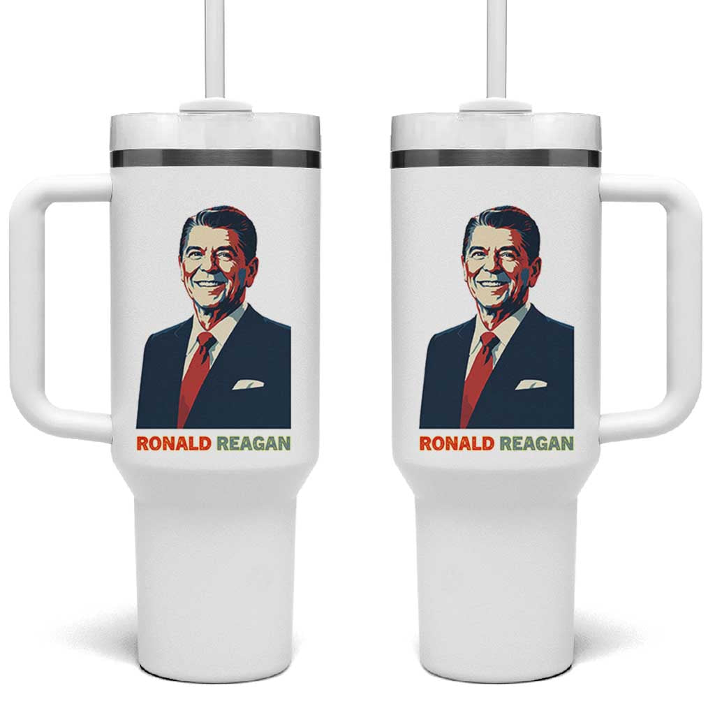 Ronald Regan Tumbler With Handle American Flag US President