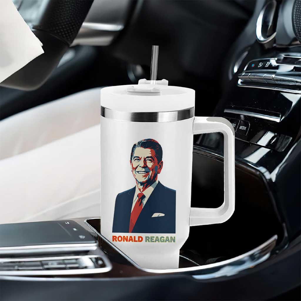 Ronald Regan Tumbler With Handle American Flag US President