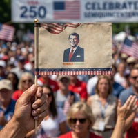 Ronald Reagan Patriotic Handheld Flag American Flag US President